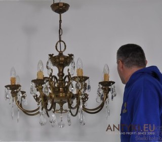 SLICZNA KRYSZTALOWA LAMPA Z BRAZU DO SALONU x