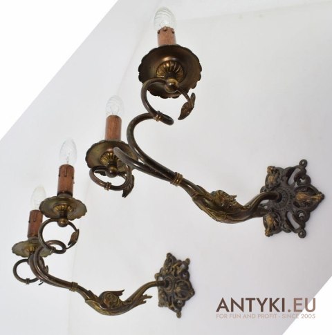 Secesyjne kinkiety dla konesera antyków lampy ścienne oryginalne art nouveau jugendstil