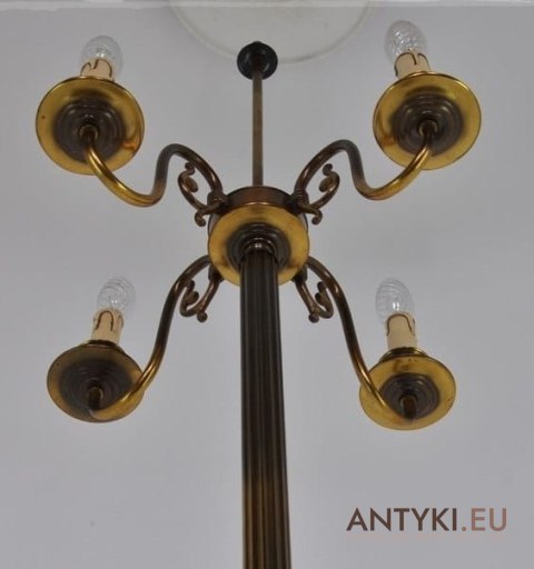 STARA LAMPA PODLOGOWA Z MOSIADZU chippendale ANTYK