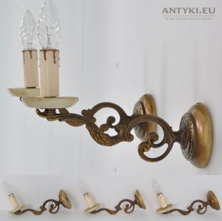 Duże rustykalne kinkiety retro vintage z onyksem
