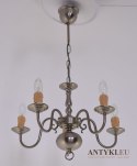 Srebrny żyrandol klasyczny salonowy pająk do ganku holu lampa wisząca na korytarz