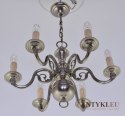 Srebrny żyrandol retro vintage oświetlenie nietypowe lampa sufitowa srebrna