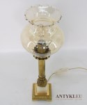 Stara lampka onyksowa z kloszem w stylu retro vintage. Antyki onyx do domu.