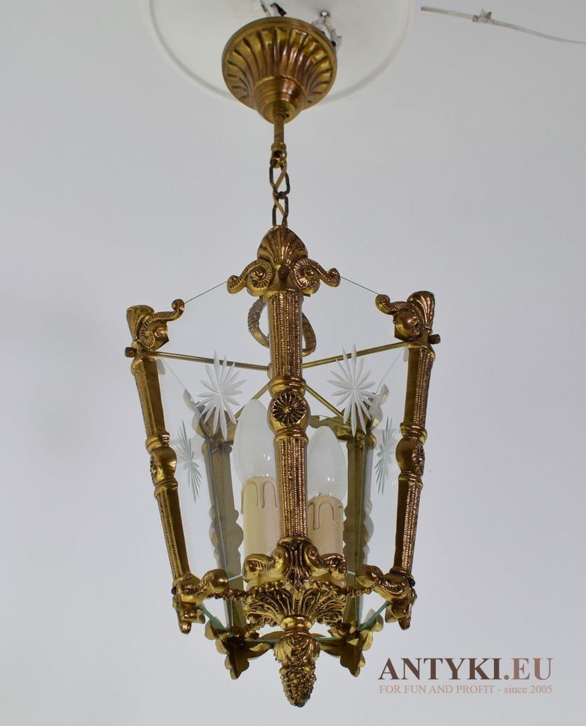 Stara łazienkowa lampa sufitowa. Lampa pałacowa do ganku holu łazienki óswietlenie luksusowe