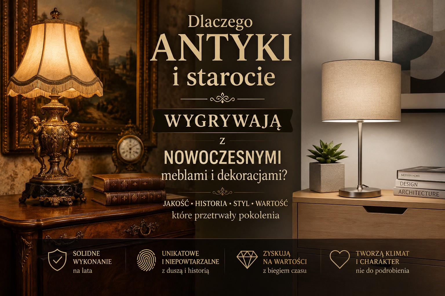 Dlaczego antyki i starocie wygrywają z nowoczesnymi meblami i dekoracjami?