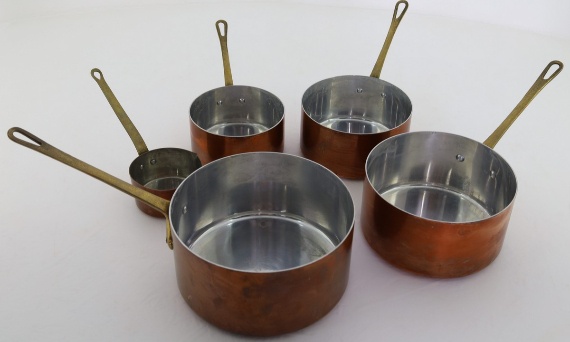 Miedziane garnki retro – ozdoba i funkcjonalność w kuchni rustykalnej