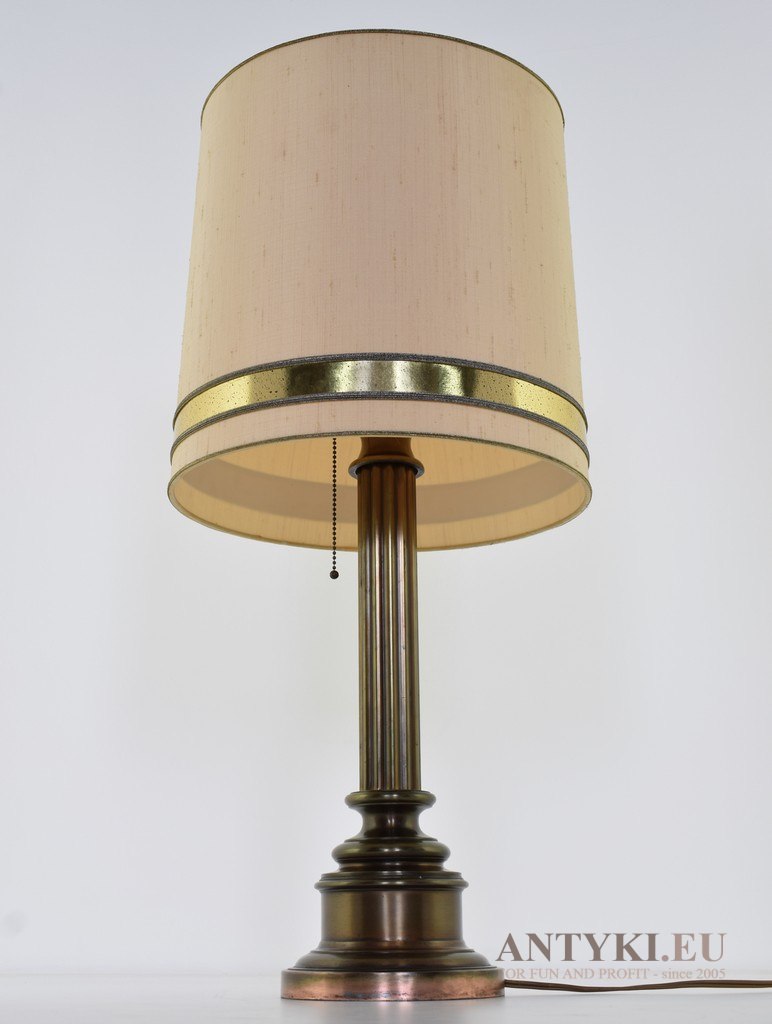 vintage lampy stołowe z abażurem