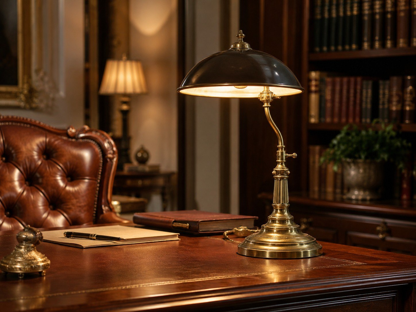 Antyczna lampa do gabinetu prawnika lekarza i kancelarii w stylu vintage